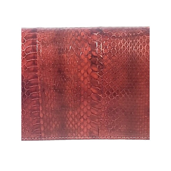 Snakeskin Clutch with Gold Chain Brown Snake Shoulder Bag Purse 70's Very Nice - Picture 14 of 16
